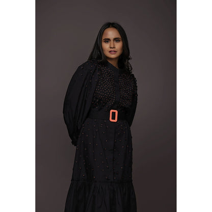 Deepika Arora Shirt Dress - Black (Set of 2)