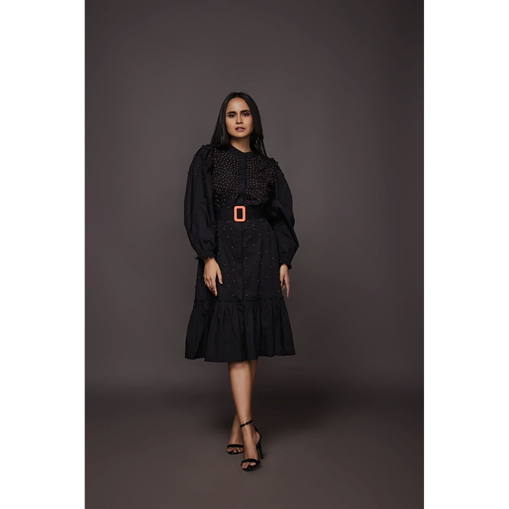 Deepika Arora Shirt Dress - Black (Set of 2)