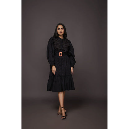 Deepika Arora Shirt Dress - Black (Set of 2)