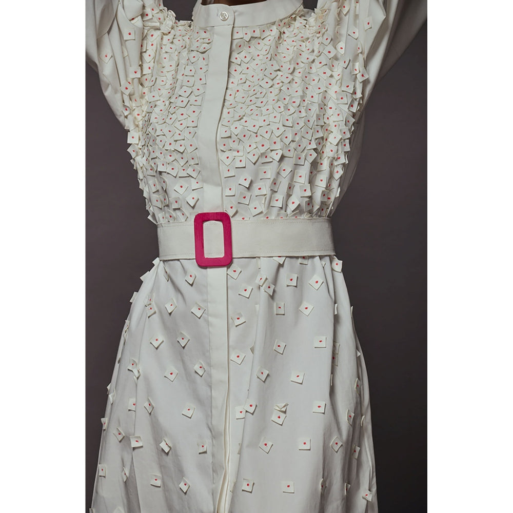 Deepika Arora Cotton Dress with Long Sleeves - White (Set of 2)