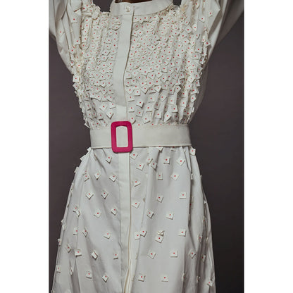 Deepika Arora Cotton Dress with Long Sleeves - White (Set of 2)