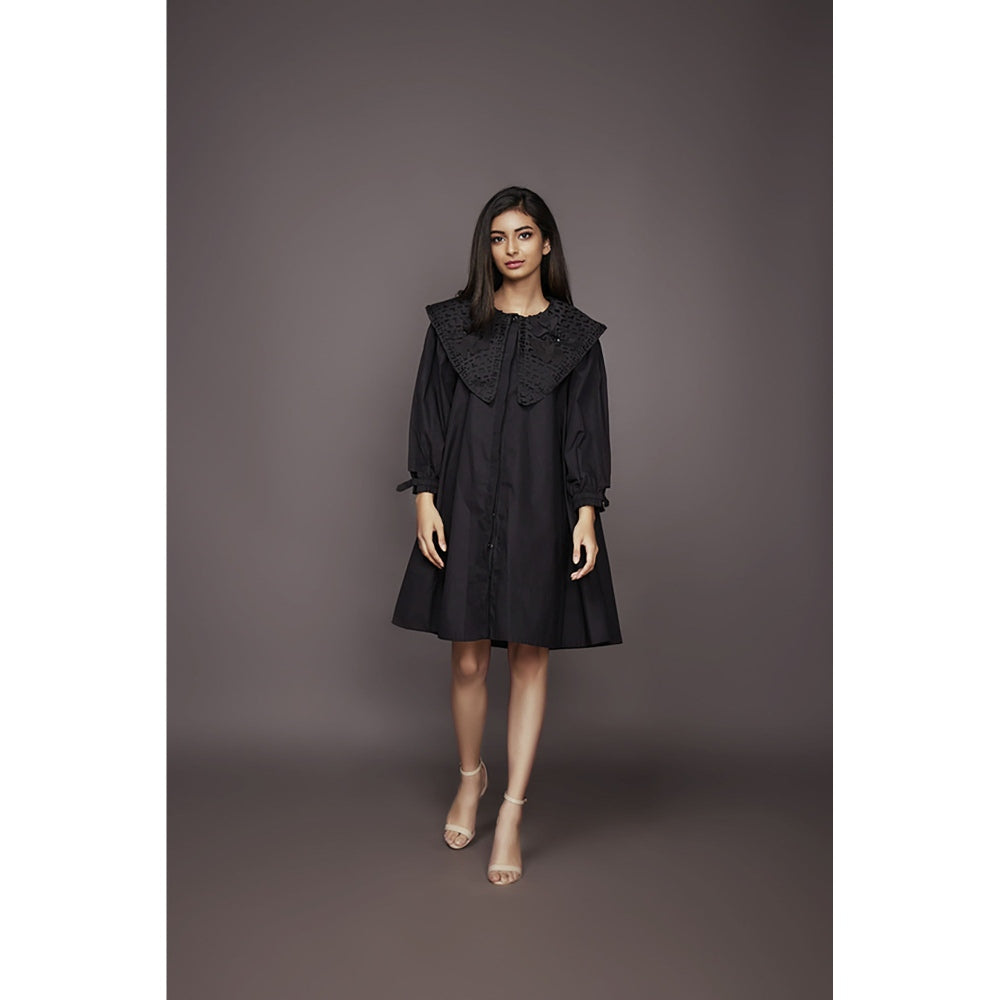 Deepika Arora A-Line Cotton Dress - Black