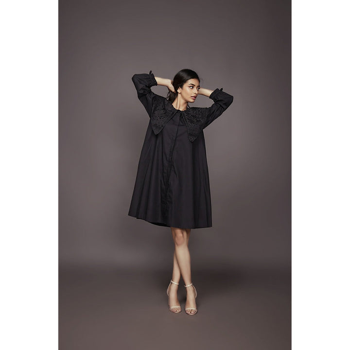 Deepika Arora A-Line Cotton Dress - Black