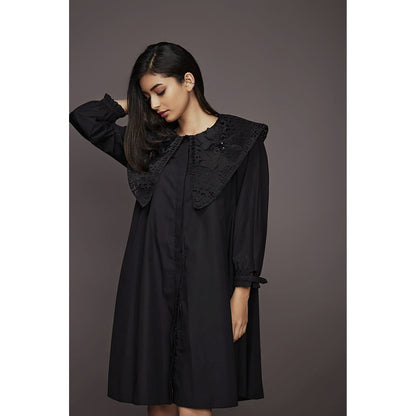 Deepika Arora A-Line Cotton Dress - Black