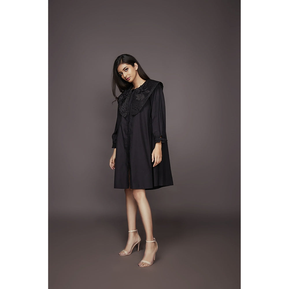 Deepika Arora A-Line Cotton Dress - Black