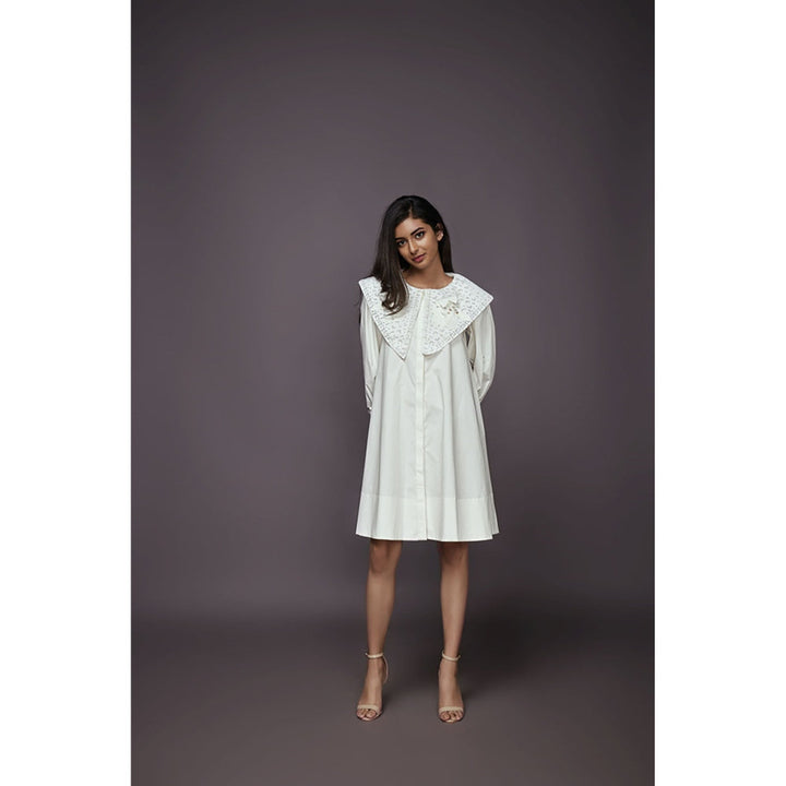 Deepika Arora A-Line Cotton Dress - White