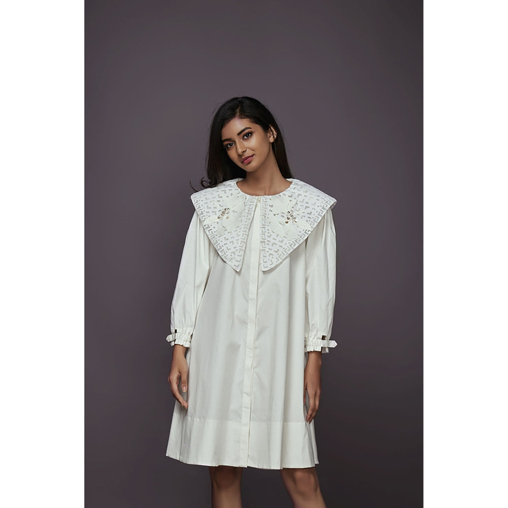 Deepika Arora A-Line Cotton Dress - White