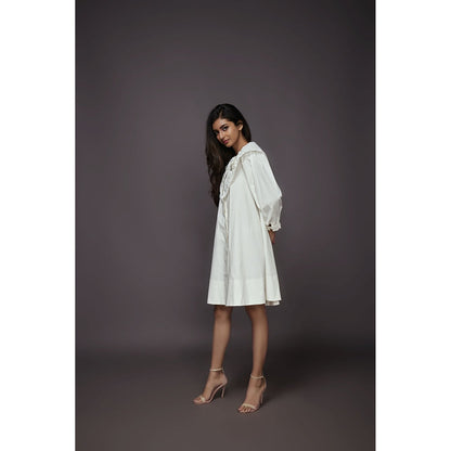 Deepika Arora A-Line Cotton Dress - White