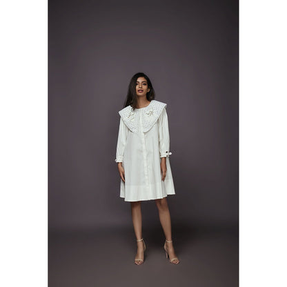 Deepika Arora A-Line Cotton Dress - White