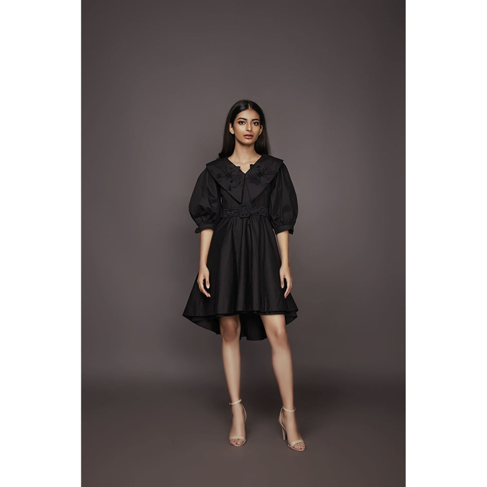 Deepika Arora A-Line Cotton Dress - Black (Set of 2)