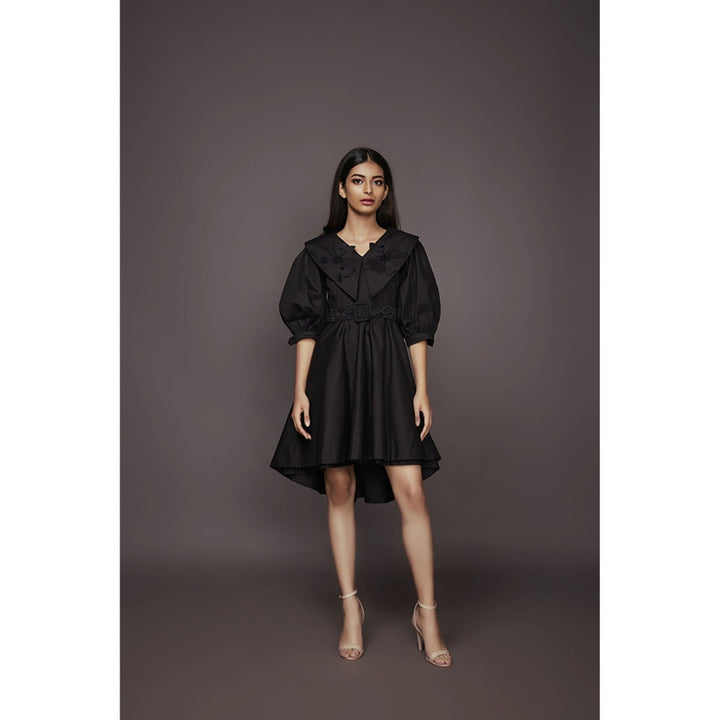 Deepika Arora A-Line Cotton Dress - Black (Set of 2)