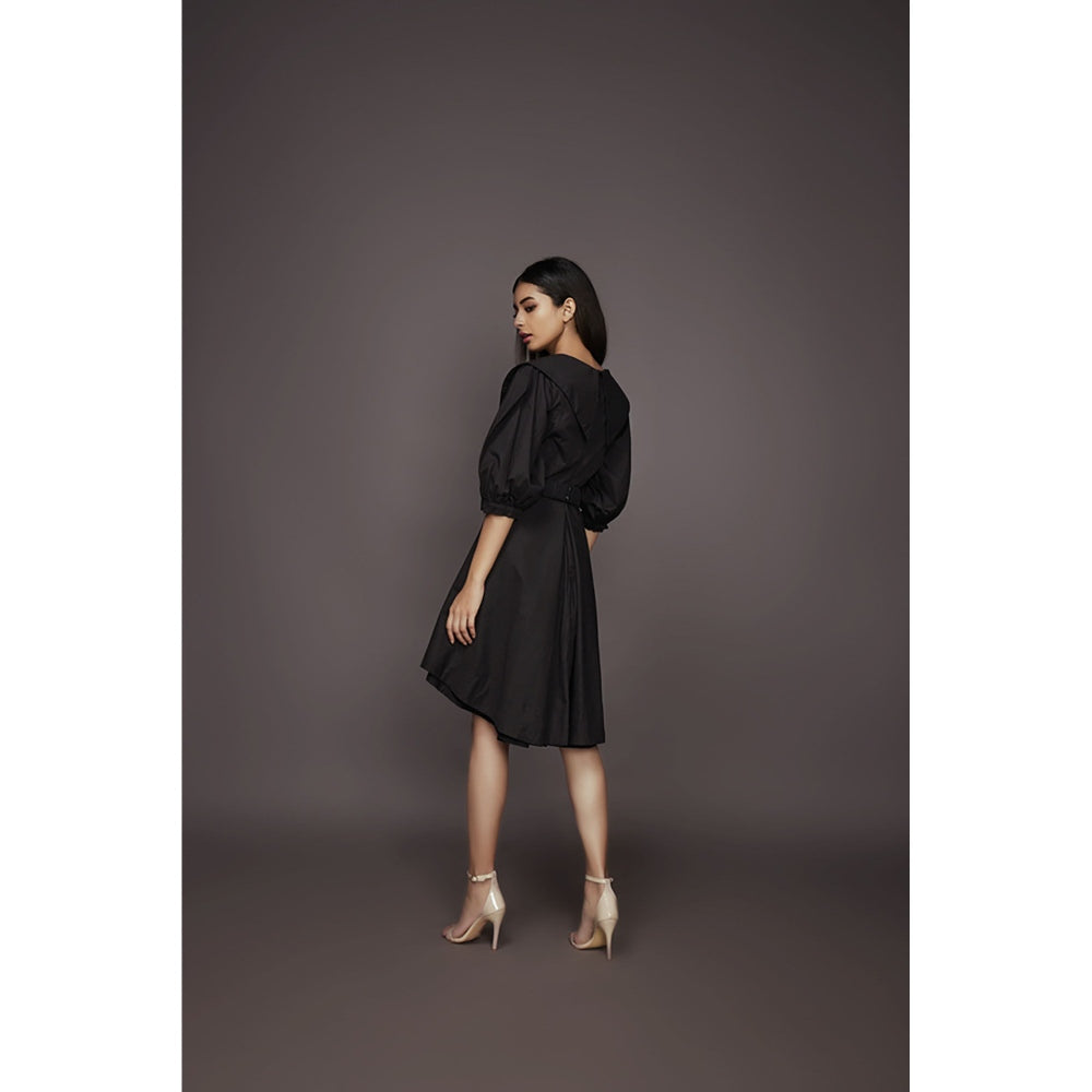 Deepika Arora A-Line Cotton Dress - Black (Set of 2)