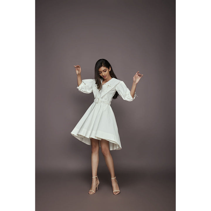 Deepika Arora A-Line Cotton Dress - White (Set of 2)