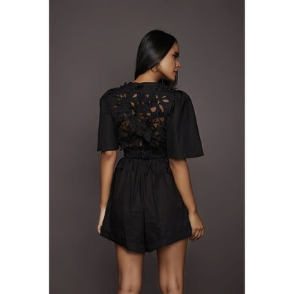 Deepika Arora Cotton Playsuit - Black (Set of 2)