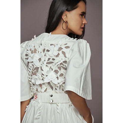 Deepika Arora Cotton Playsuit - White (Set of 2)