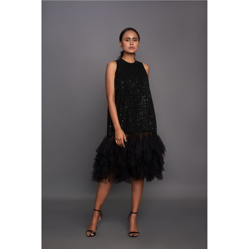 Deepika Arora Sleeveless Midi Dress - Black