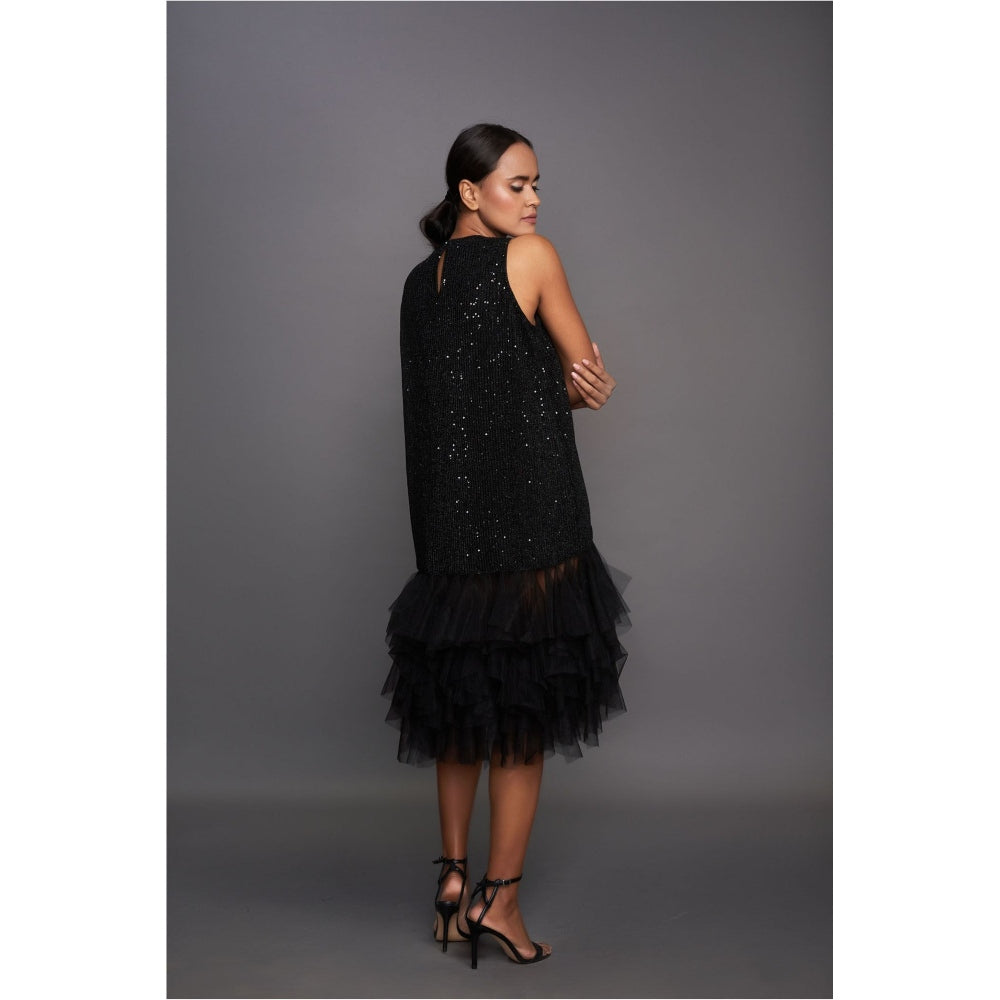 Deepika Arora Sleeveless Midi Dress - Black