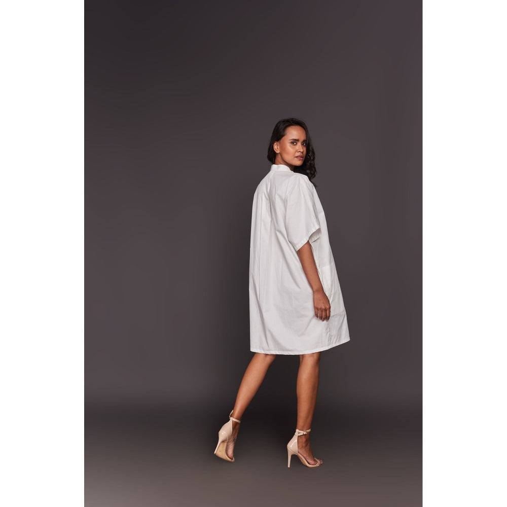 Deepika Arora White Shirt Sequined Mini Dress