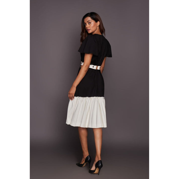 Deepika Arora Black Side Cut-Out Midi Dress (Set of 2)