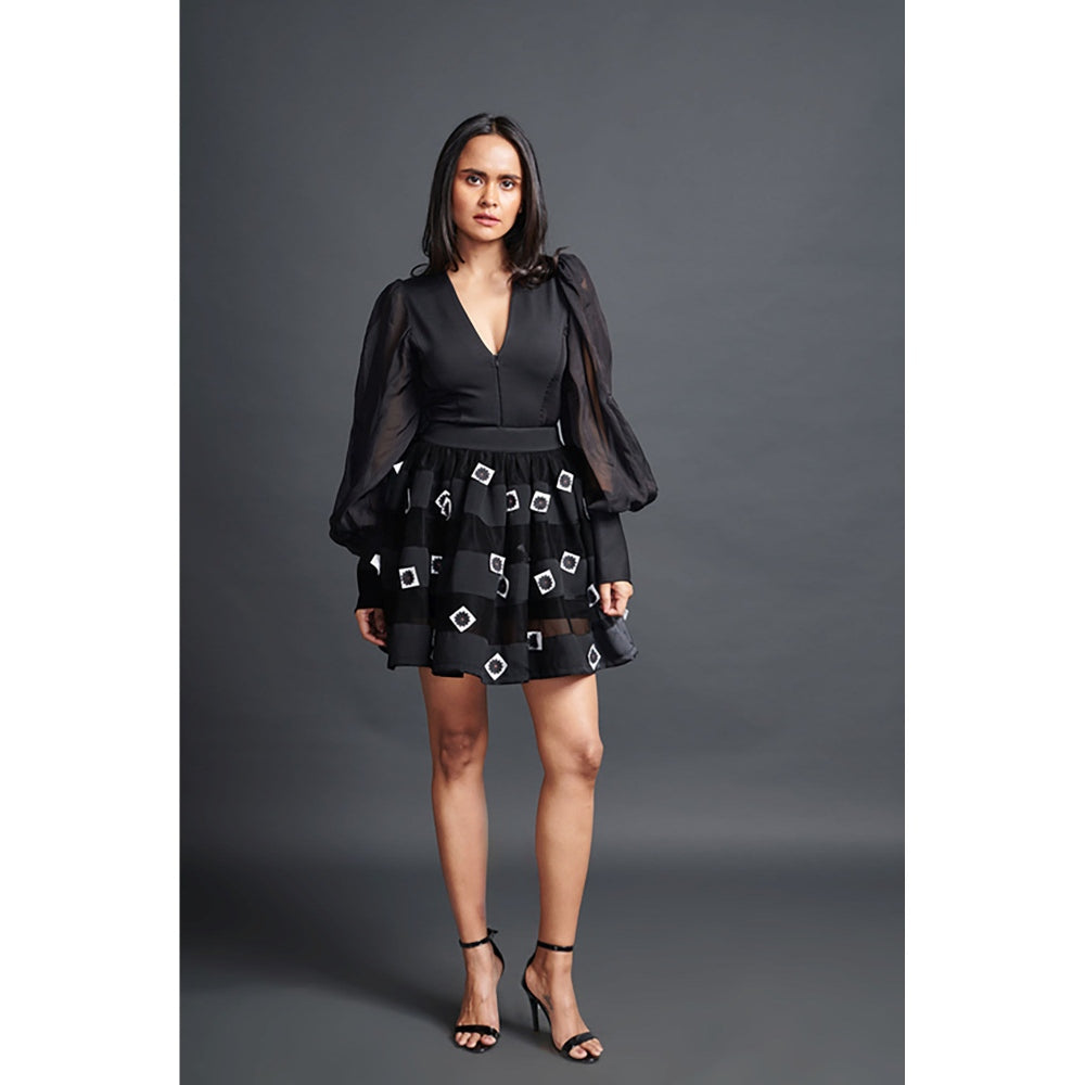 Deepika Arora Black Organza Co-Ord (Set of 2)