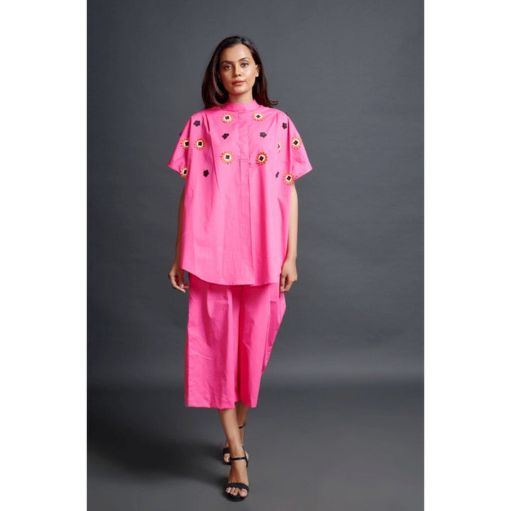 Deepika Arora Oversized Shirt with Pant Co-Ord Set Pink (Set of 2)