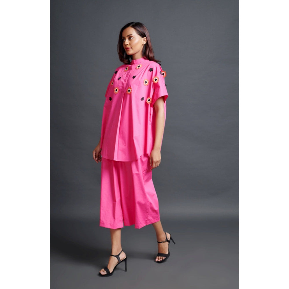 Deepika Arora Oversized Shirt with Pant Co-Ord Set Pink (Set of 2)