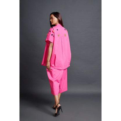 Deepika Arora Oversized Shirt with Pant Co-Ord Set Pink (Set of 2)
