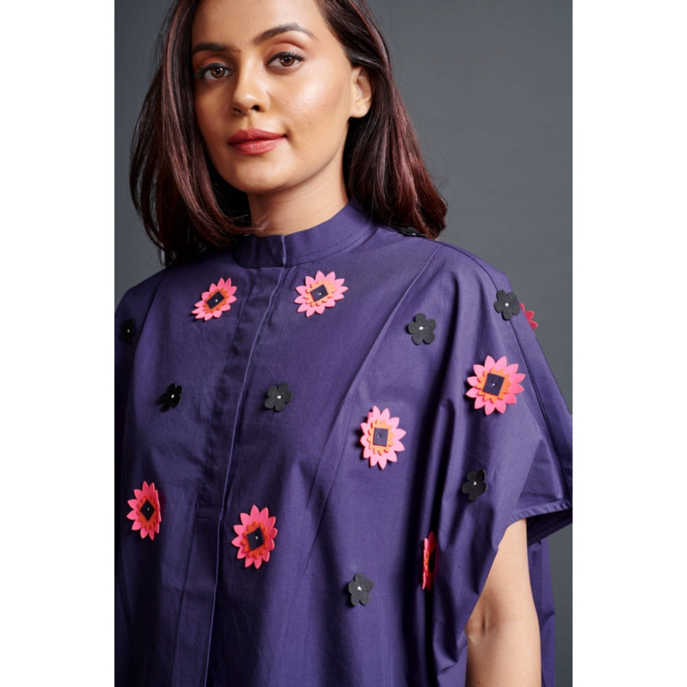 Deepika Arora Oversized Shirt with Pant Co-Ord Set Purple (Set of 2)