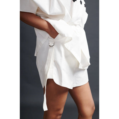 Deepika Arora Embroidered Shirt & Shorts Co-Ord Set White (Set of 2)