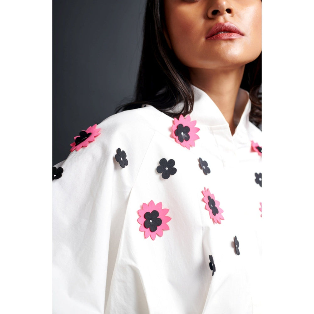 Deepika Arora Embroidered Shirt & Pant Co-Ord Set White (Set of 2)