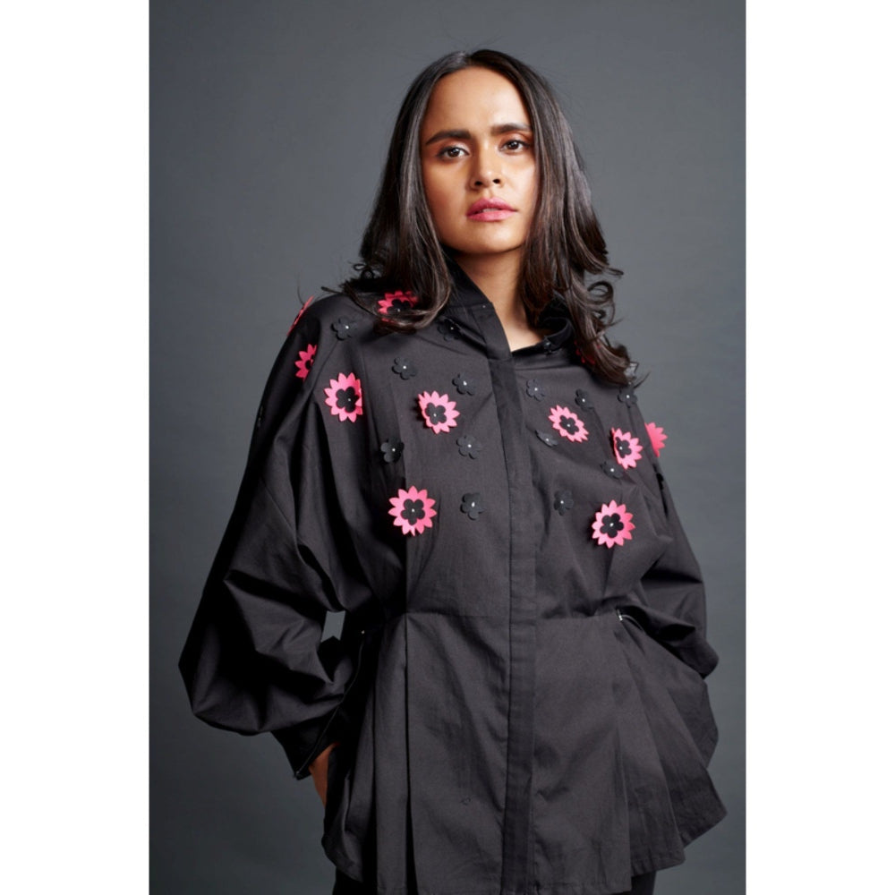 Deepika Arora Embroidered Shirt & Pant Co-Ord Set Black (Set of 2)