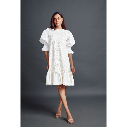 Deepika Arora White Paneled Dress