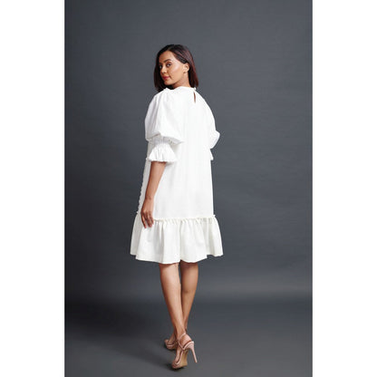 Deepika Arora White Paneled Dress