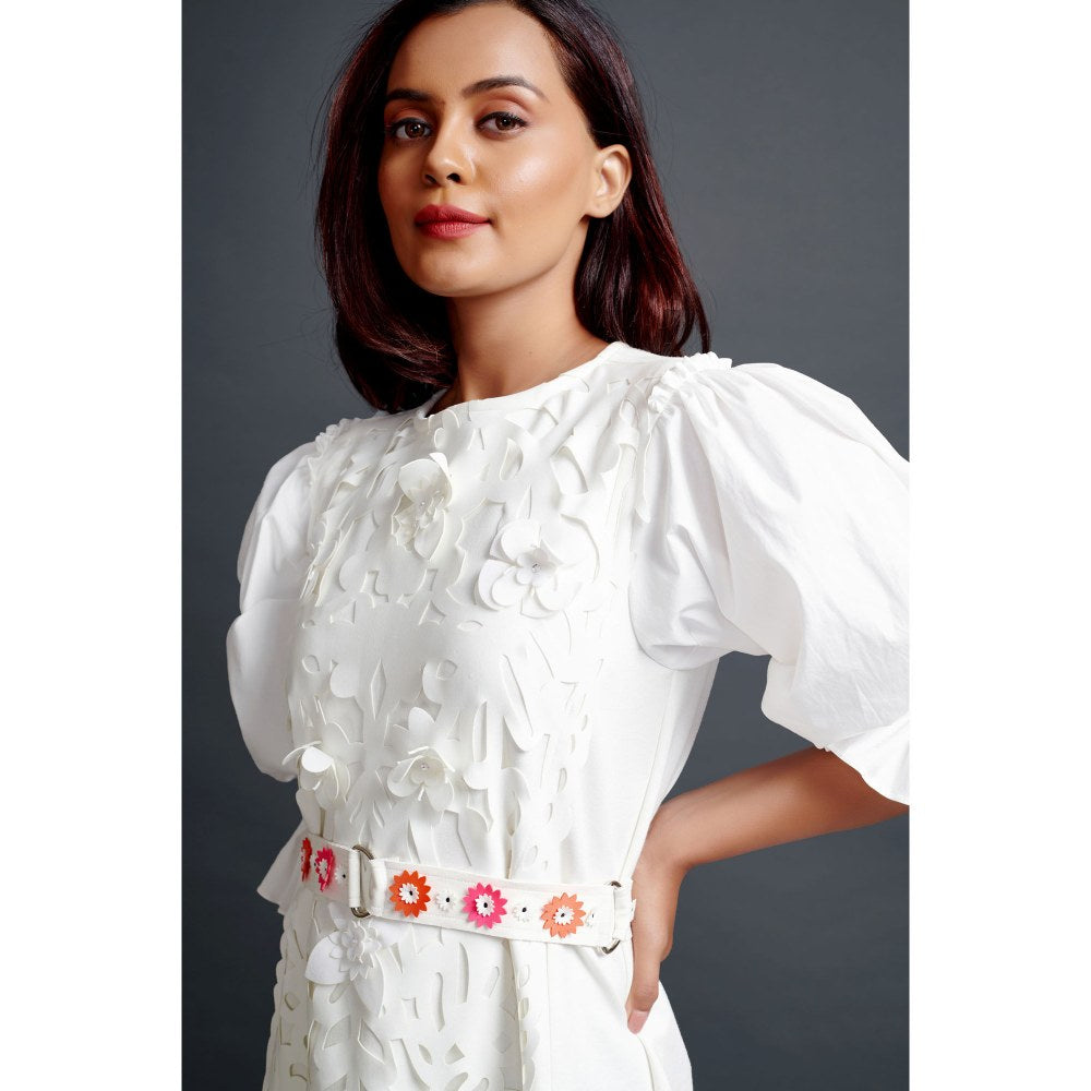 Deepika Arora White Paneled Dress
