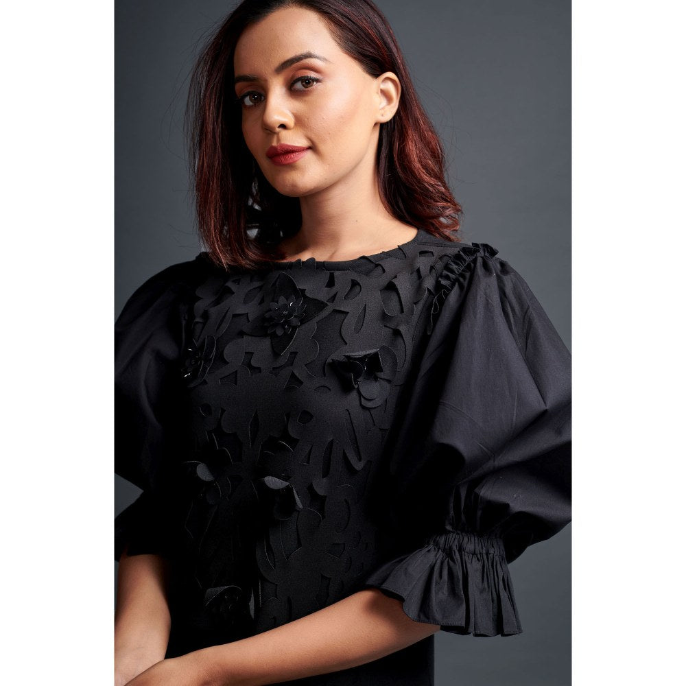 Deepika Arora Black Paneled Dress