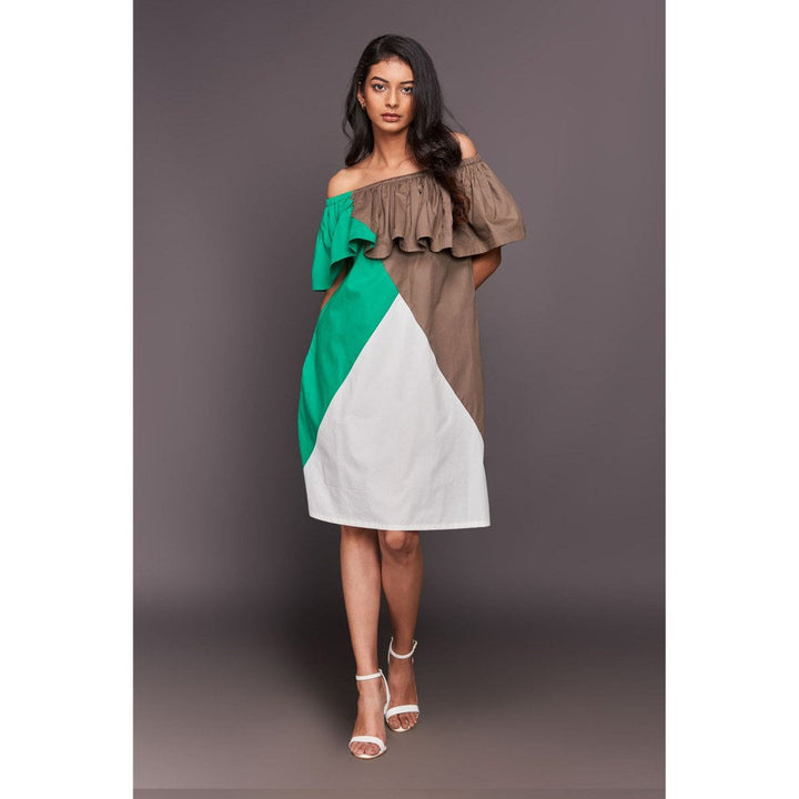 Deepika Arora Green Off-Shoulder Dress