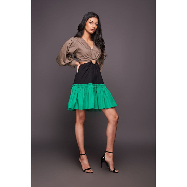 Deepika Arora Green Short Tiered Dress