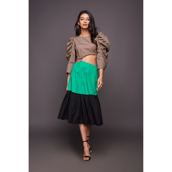 Deepika Arora Green Tiered Dress