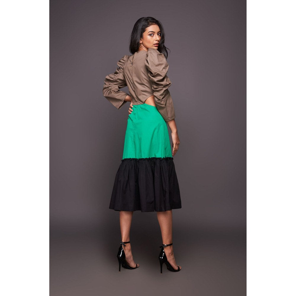 Deepika Arora Green Tiered Dress