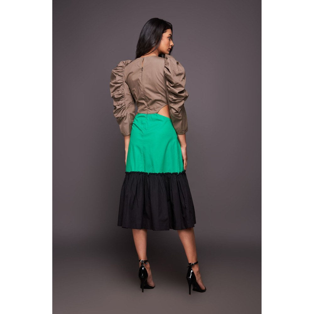 Deepika Arora Green Tiered Dress