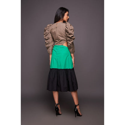 Deepika Arora Green Tiered Dress