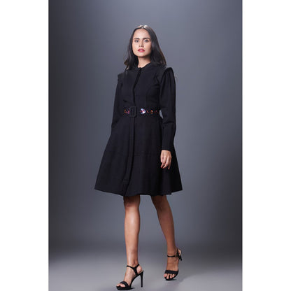 Deepika Arora Black Jacket Dress (Set of 2)