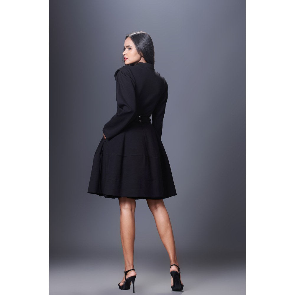 Deepika Arora Black Jacket Dress (Set of 2)
