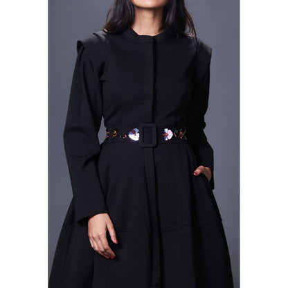 Deepika Arora Black Jacket Dress (Set of 2)