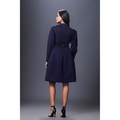 Deepika Arora Navy Blue Jacket Dress (Set of 2)