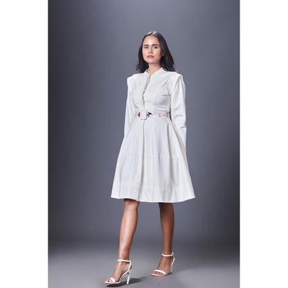 Deepika Arora White Jacket Dress (Set of 2)