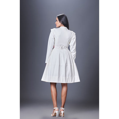 Deepika Arora White Jacket Dress (Set of 2)