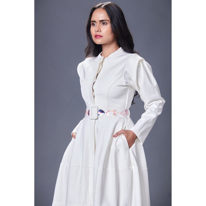 Deepika Arora White Jacket Dress (Set of 2)