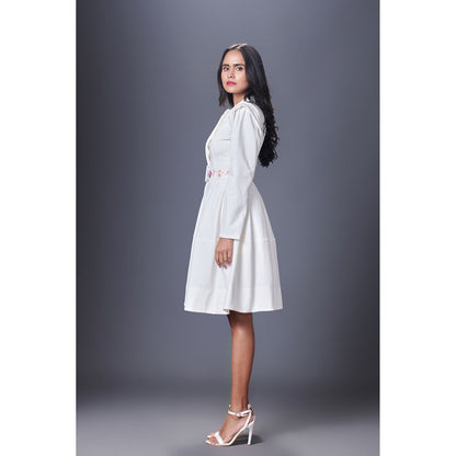 Deepika Arora White Jacket Dress (Set of 2)