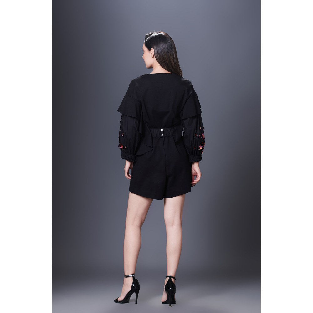 Deepika Arora Black Playsuit (Set of 2)